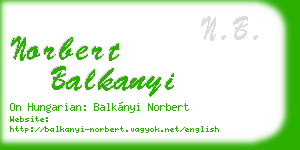 norbert balkanyi business card